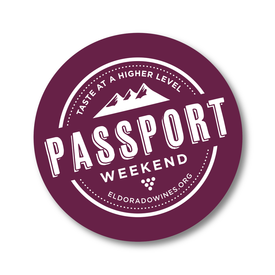 Image of purple Passport logo that reads Taste at a Higher Level Passport Weekend eldoradowines.org